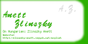 anett zlinszky business card